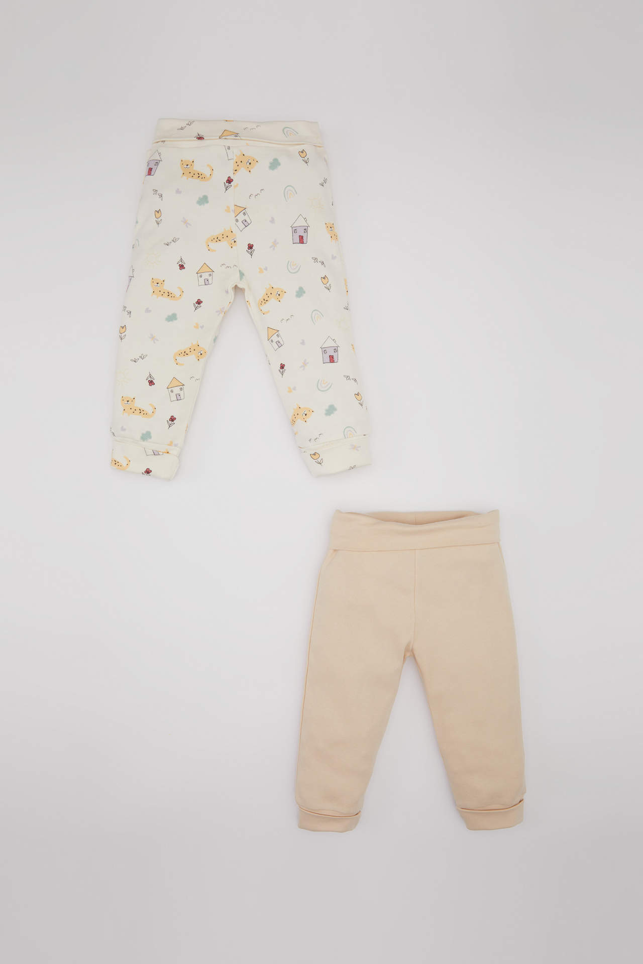Levně DEFACTO Baby Girl Regular Fit Animal Patterned Heavy Fabric 2 Piece Pants