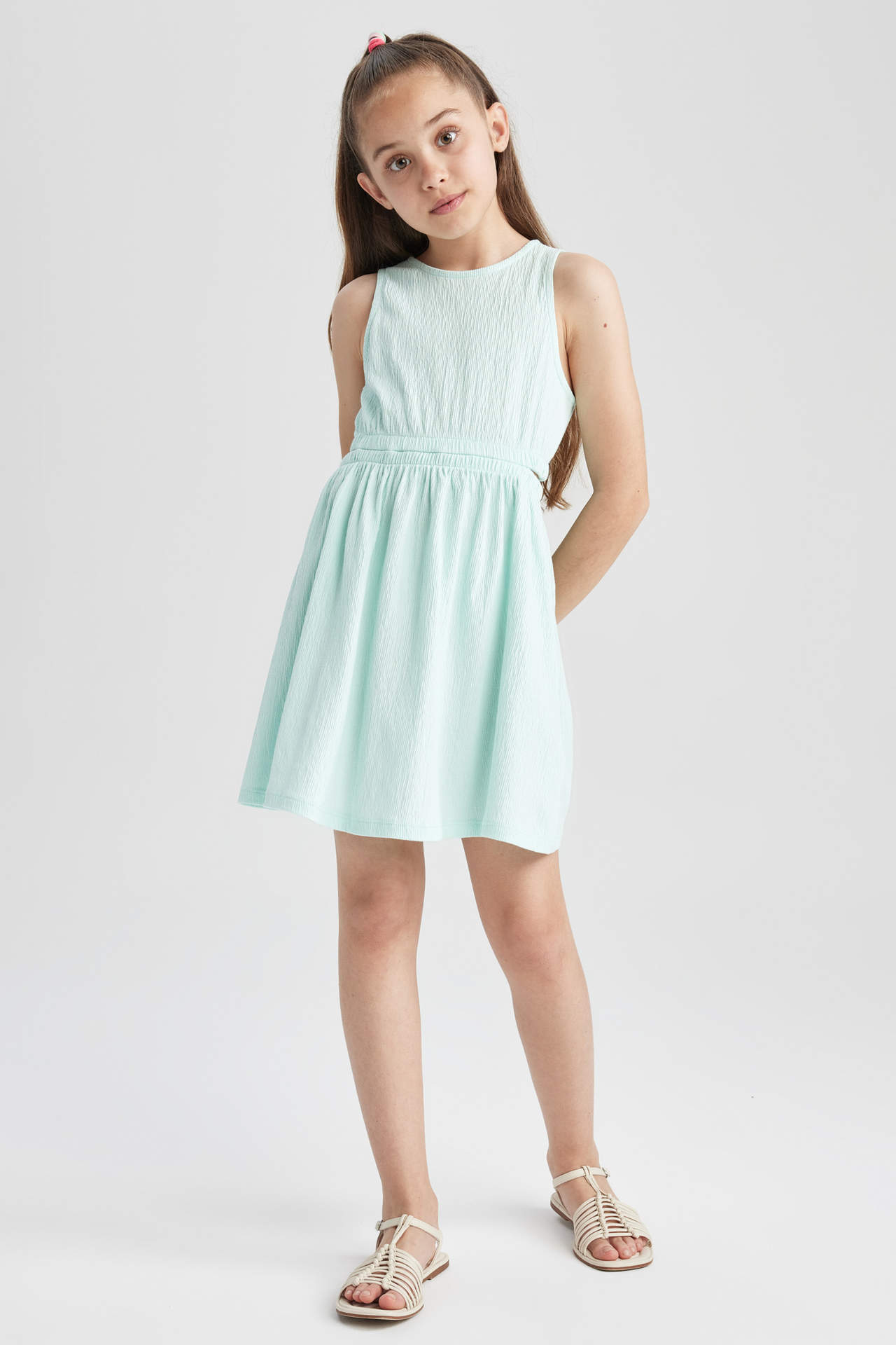Levně DEFACTO Girl Sleeveless Cotton Dress