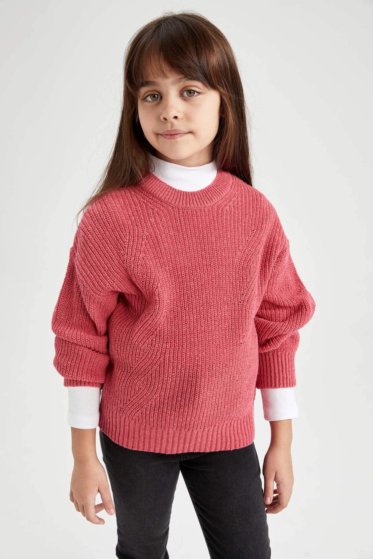 DEFACTO Girl Regular Fit Crew Neck Pullover