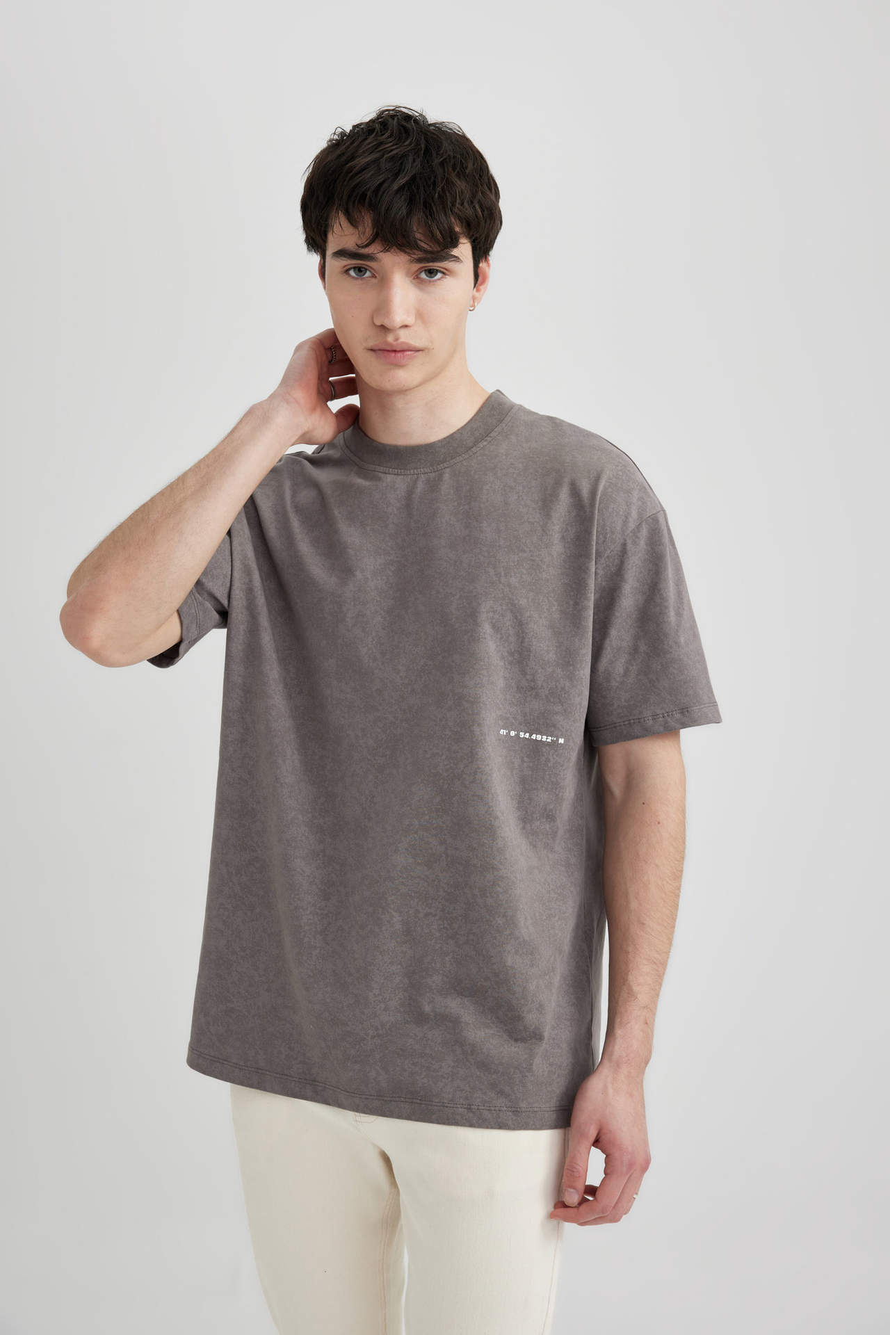 DEFACTO Boxy Fit Crew Neck Printed T-Shirt