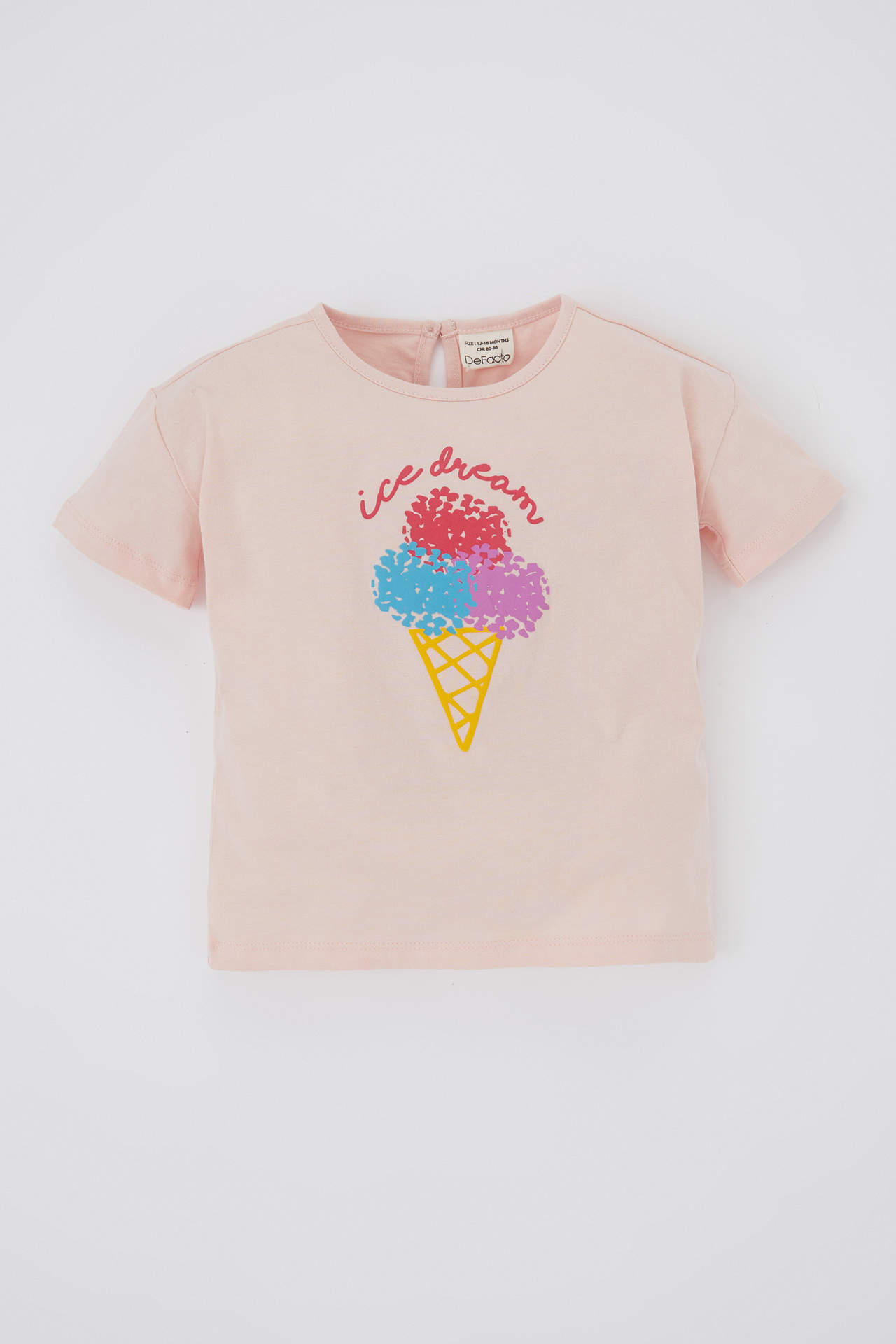 Levně DEFACTO Baby Girl Regular Fit Crew Neck Fun Printed Short Sleeve T-Shirt