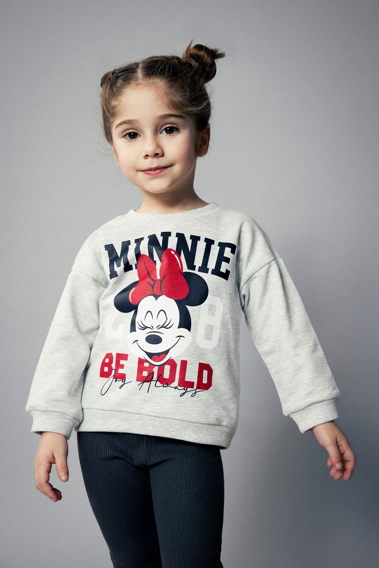 Levně DEFACTO Baby Girl Disney Mickey & Minnie Crew Neck Sweatshirt