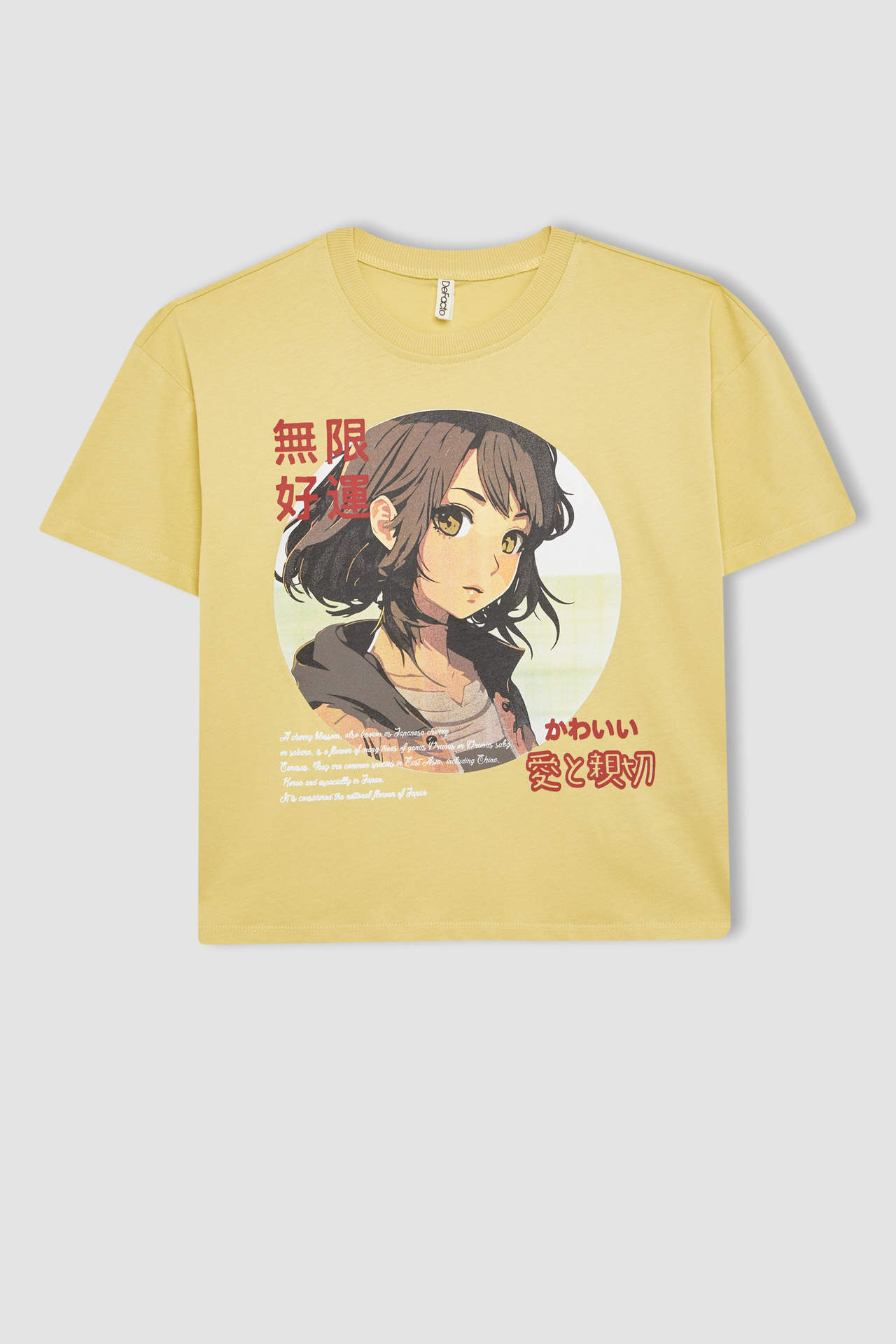 Levně DEFACTO Girl Oversize Fit Printed Short Sleeve T-Shirt