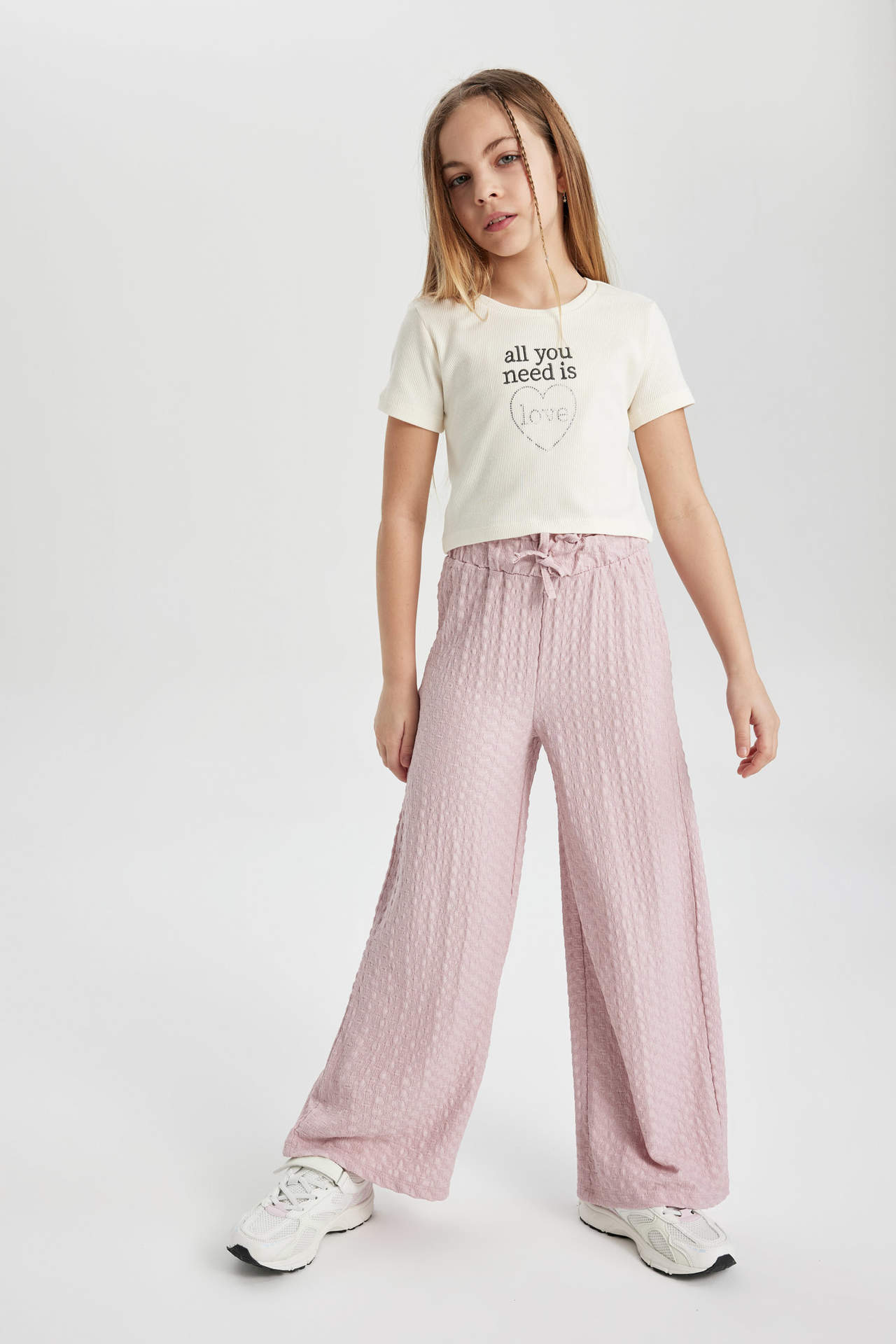 DEFACTO Girl Printed T-Shirt Trousers 2 Piece Set