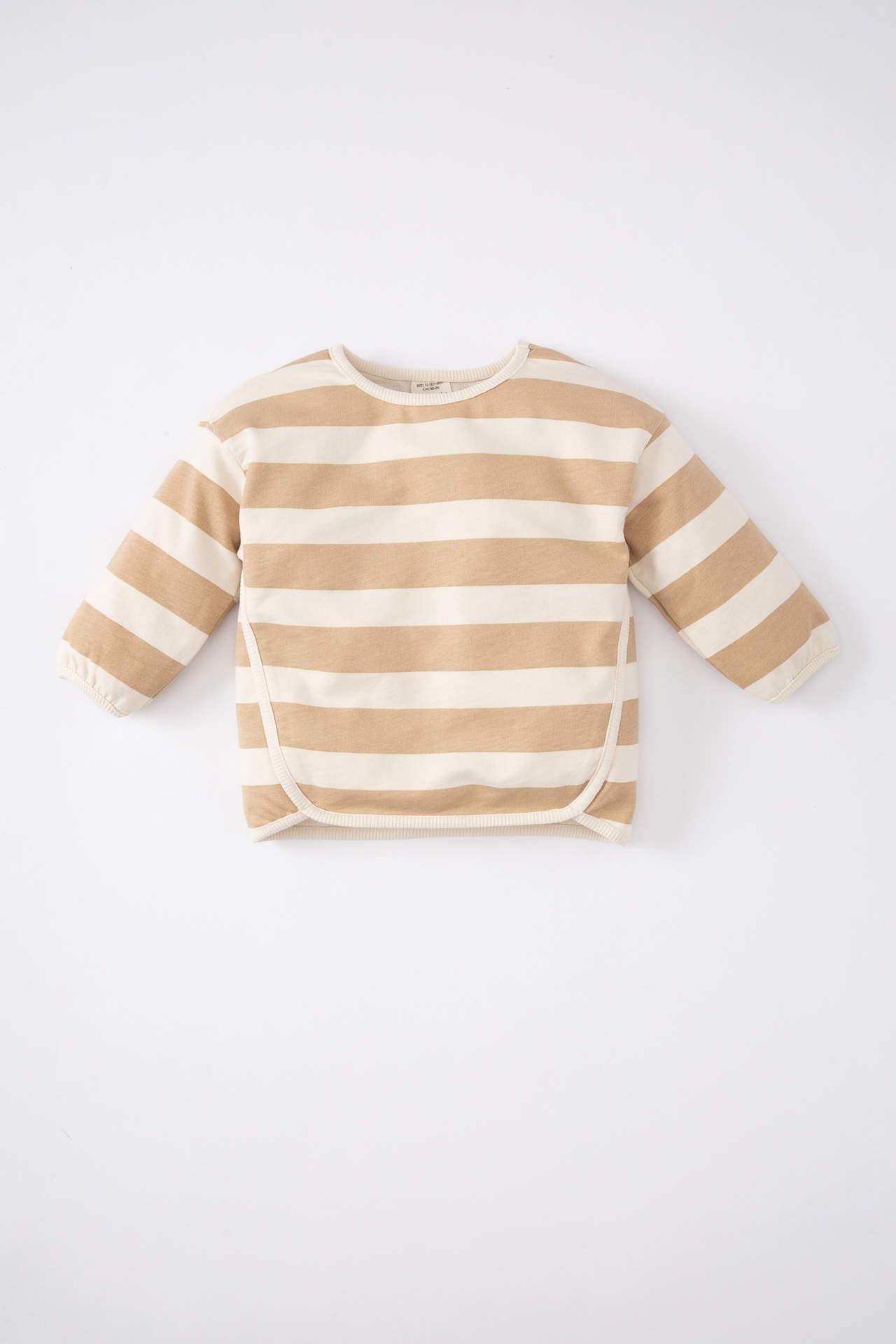 DEFACTO Baby Girl Regular Fit Crew Neck Striped Sweatshirt