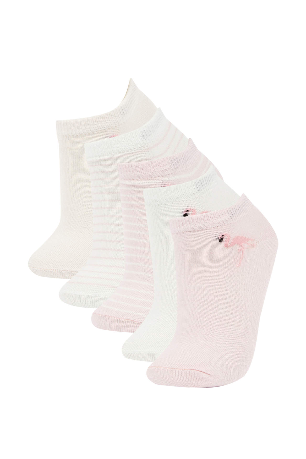 Levně DEFACTO Girls' Cotton 5 Pack Short Socks