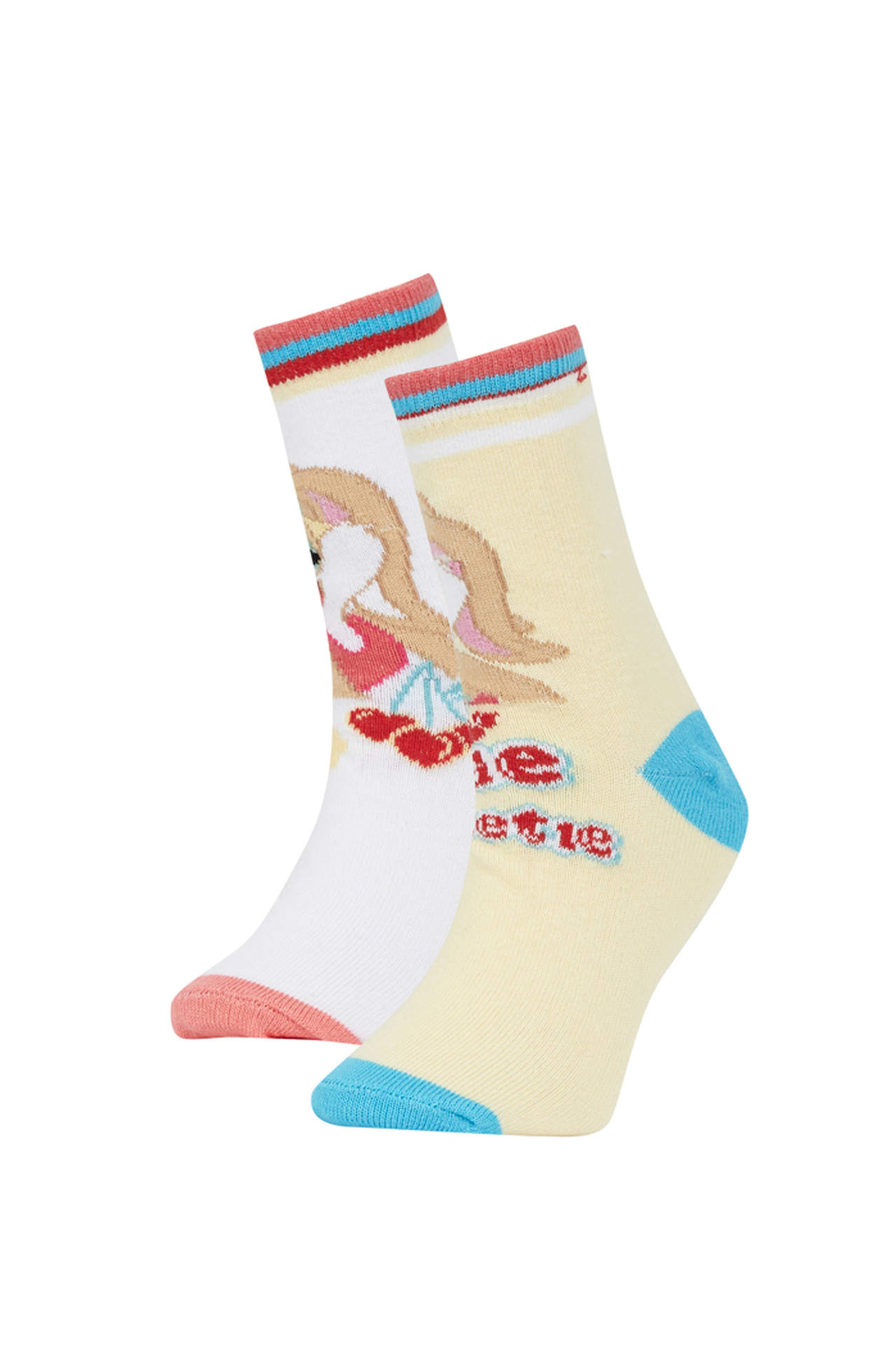 Levně DEFACTO Girls' Looney Tunes Licensed Cotton 2-piece Long Socks