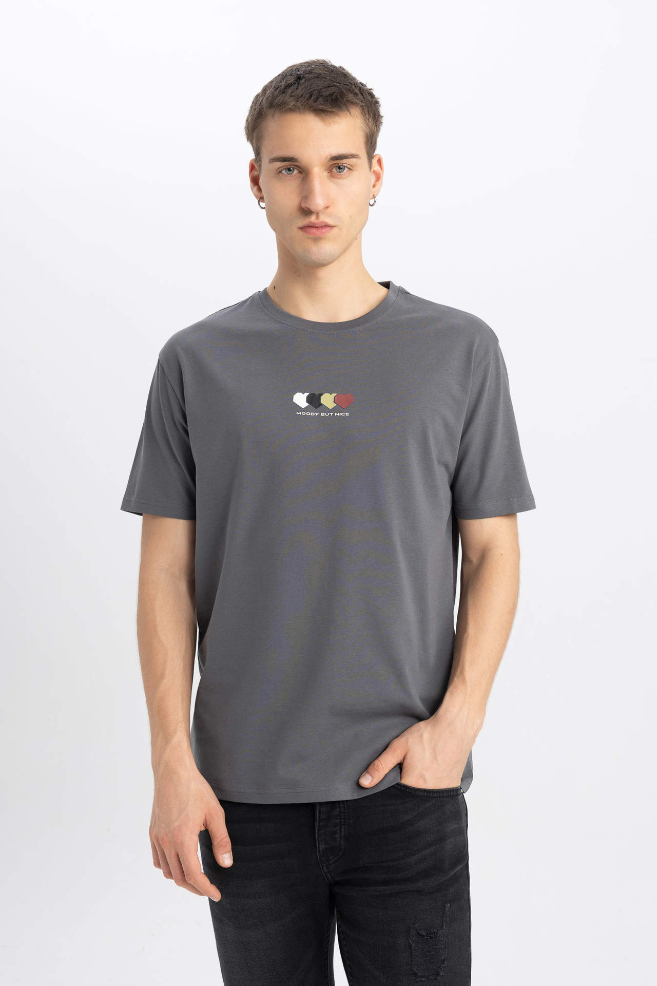 DEFACTO Regular Fit Crew Neck Printed T-Shirt