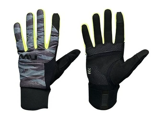 Men's cycling gloves NorthWave Fast Gel Glove Anthra/Yellow Flu