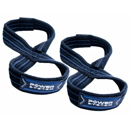 Power System Lifting Straps Figure 8 Silové Popruhy Trhačky Modré L/XL