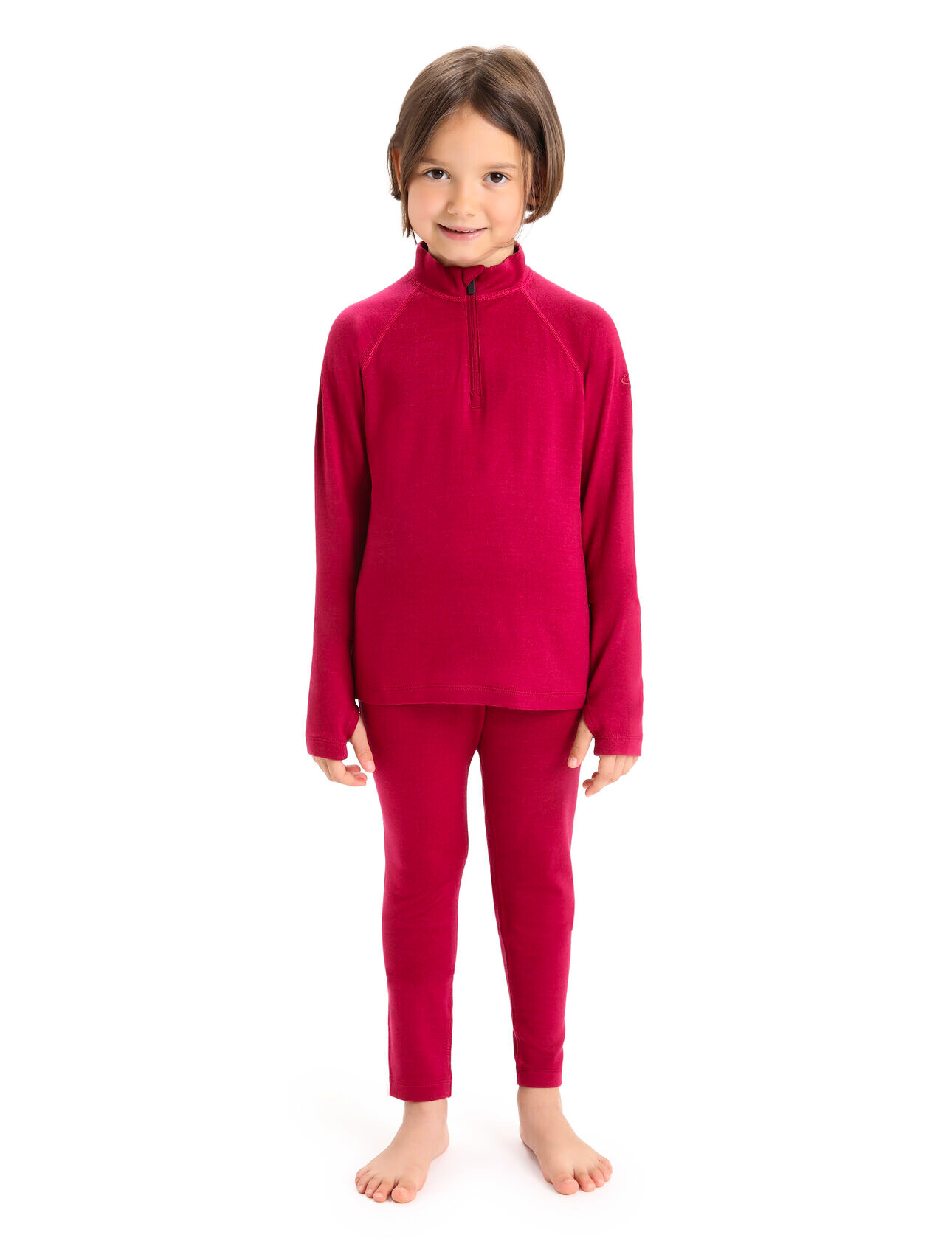 Dětské tričko Icebreaker  K 260 Tech LS Half Zip Cherry