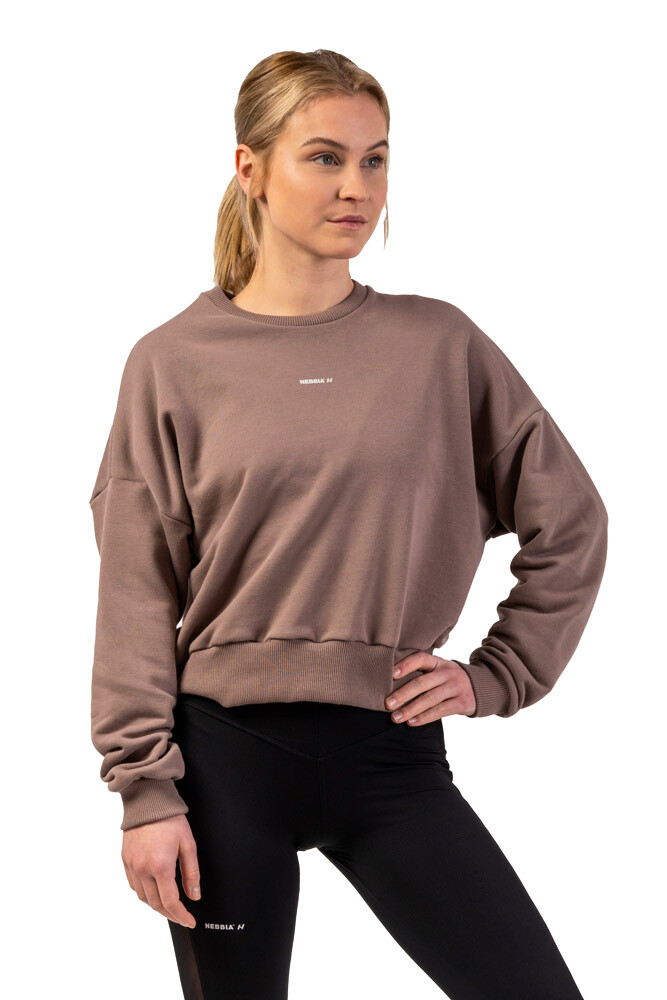 Women's Sweatshirt Nebbia Loose Fit Sweatshirt Feeling Good 420 Brown M/L