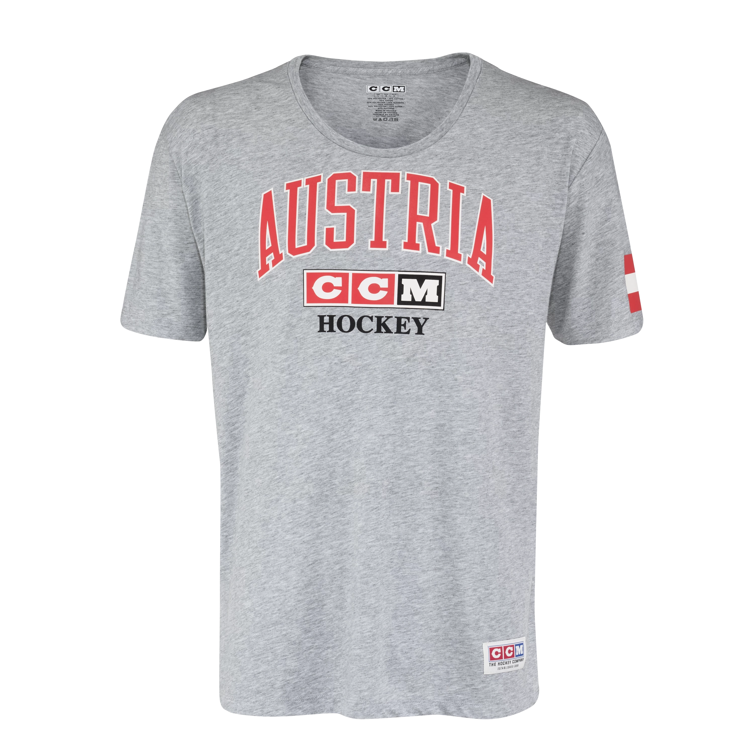 Men's T-shirt CCM FLAG TEE TEAM AUSTRIA Athletic Grey