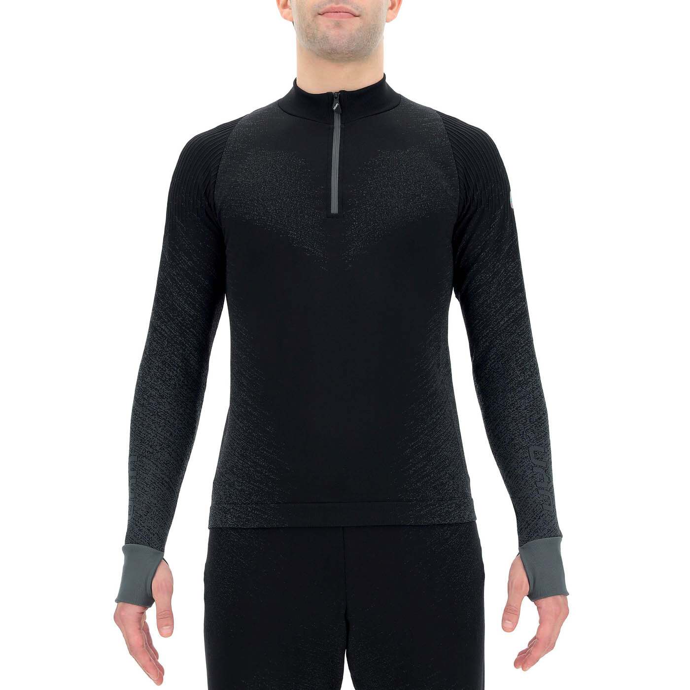 Pánské Tričko UYN  Running Exceleration Shirt LS Zip Up Black