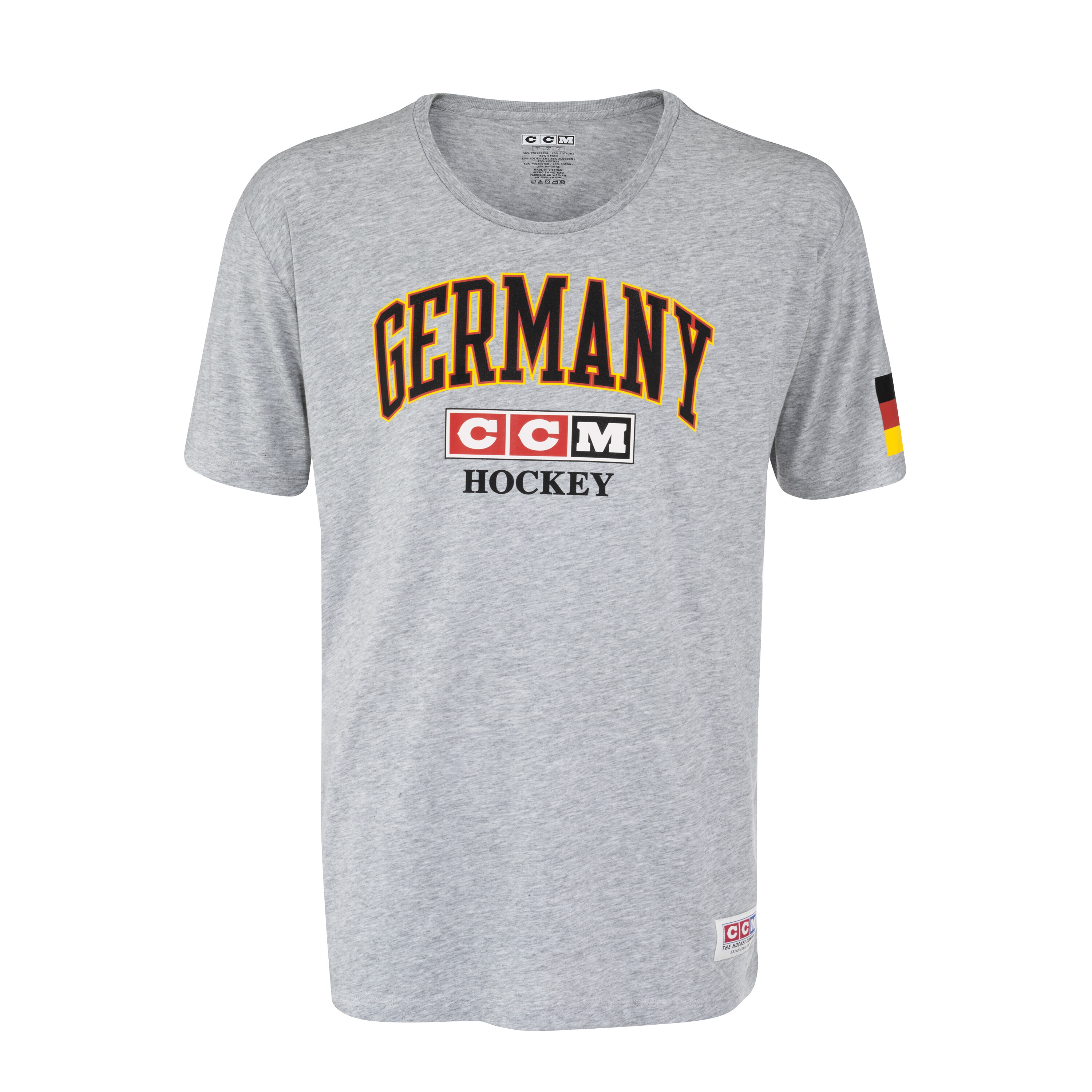 CCM FLAG TEE TEAM GERMANY Athletic Grey Men's T-Shirt