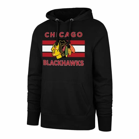 Pánská Mikina 47 Brand  NHL Chicago Blackhawks BURNSIDE Pullover Hood