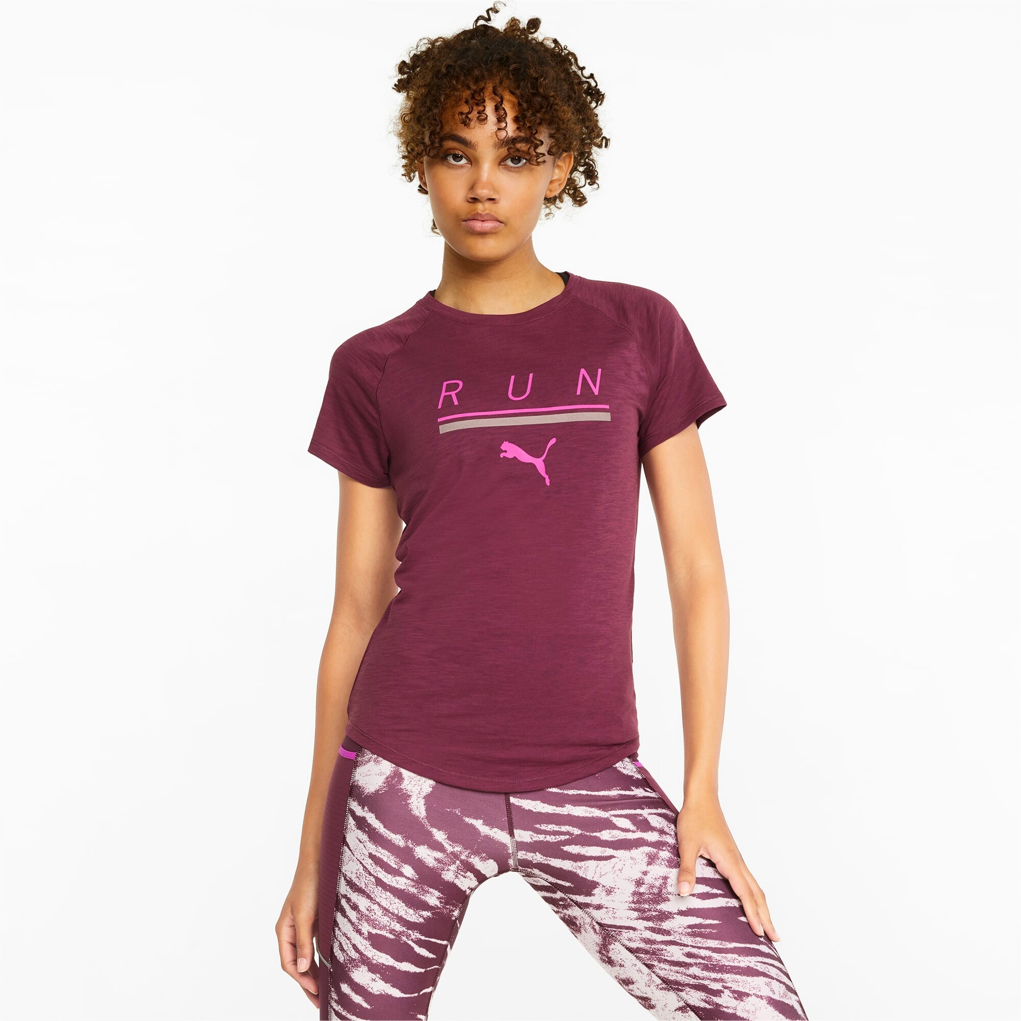 Dámské Tričko Puma  Run 5K Logo Tee Grape Wine