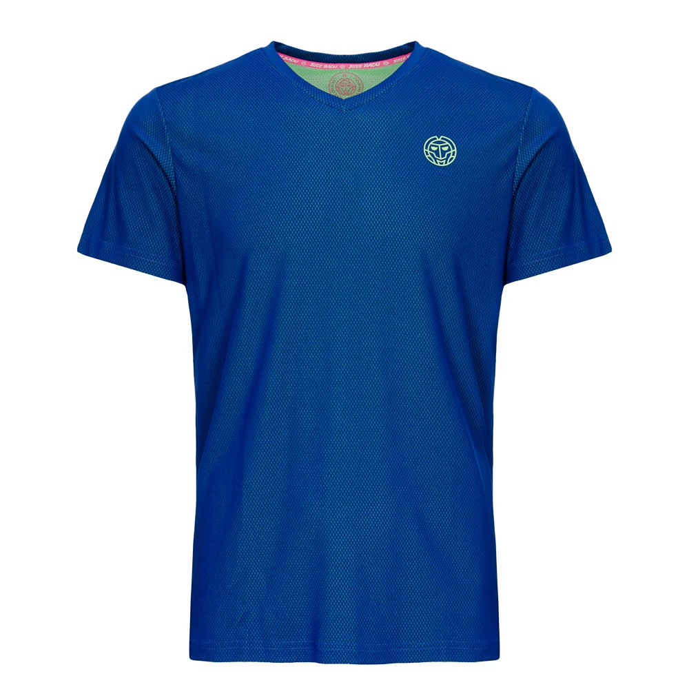 Dětské tričko BIDI BADU  Evin Tech Round-Neck Tee Blue/Neon Green 140 cm