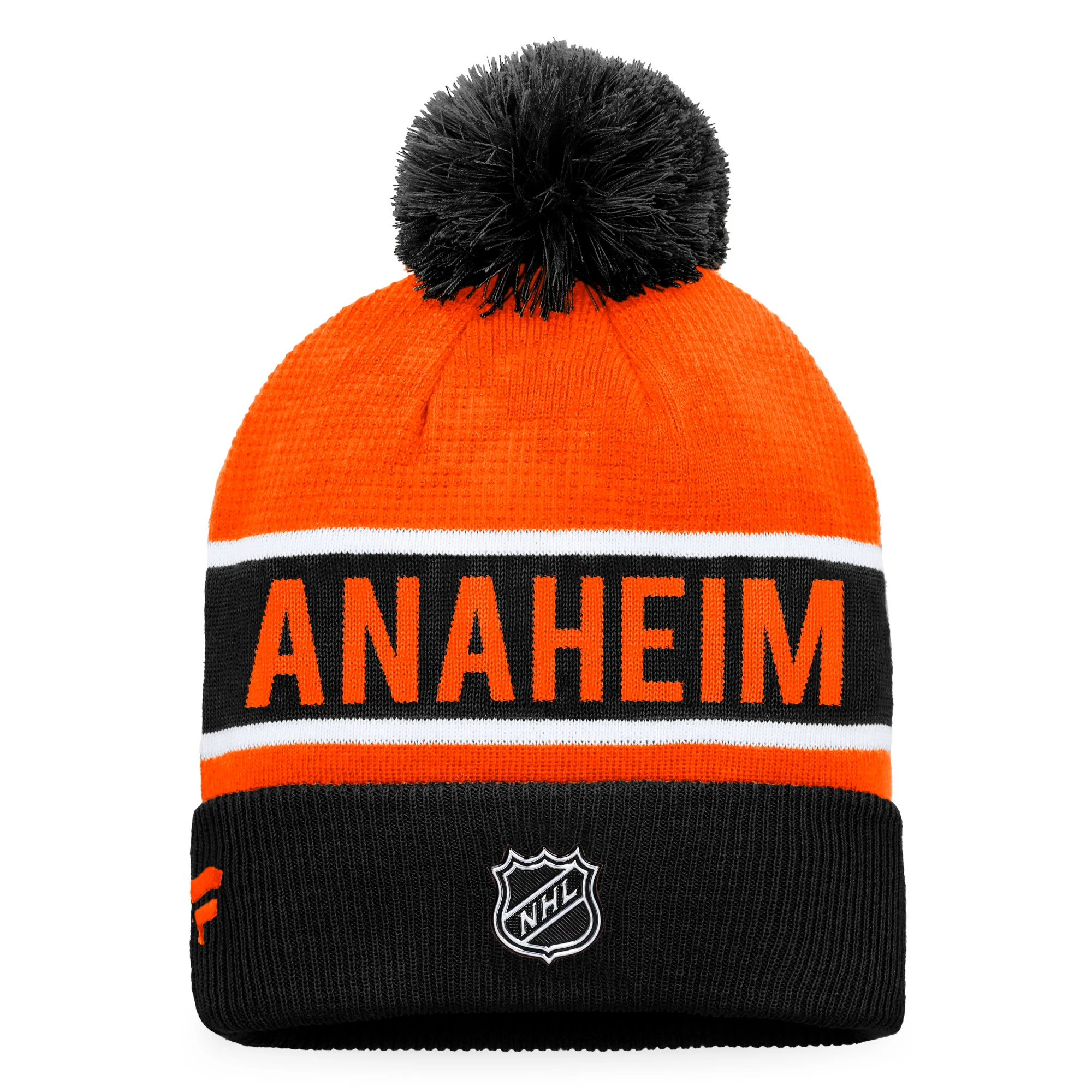 Zimní čepice Fanatics  Authentic Pro Game & Train Cuffed Pom Knit Anaheim Ducks