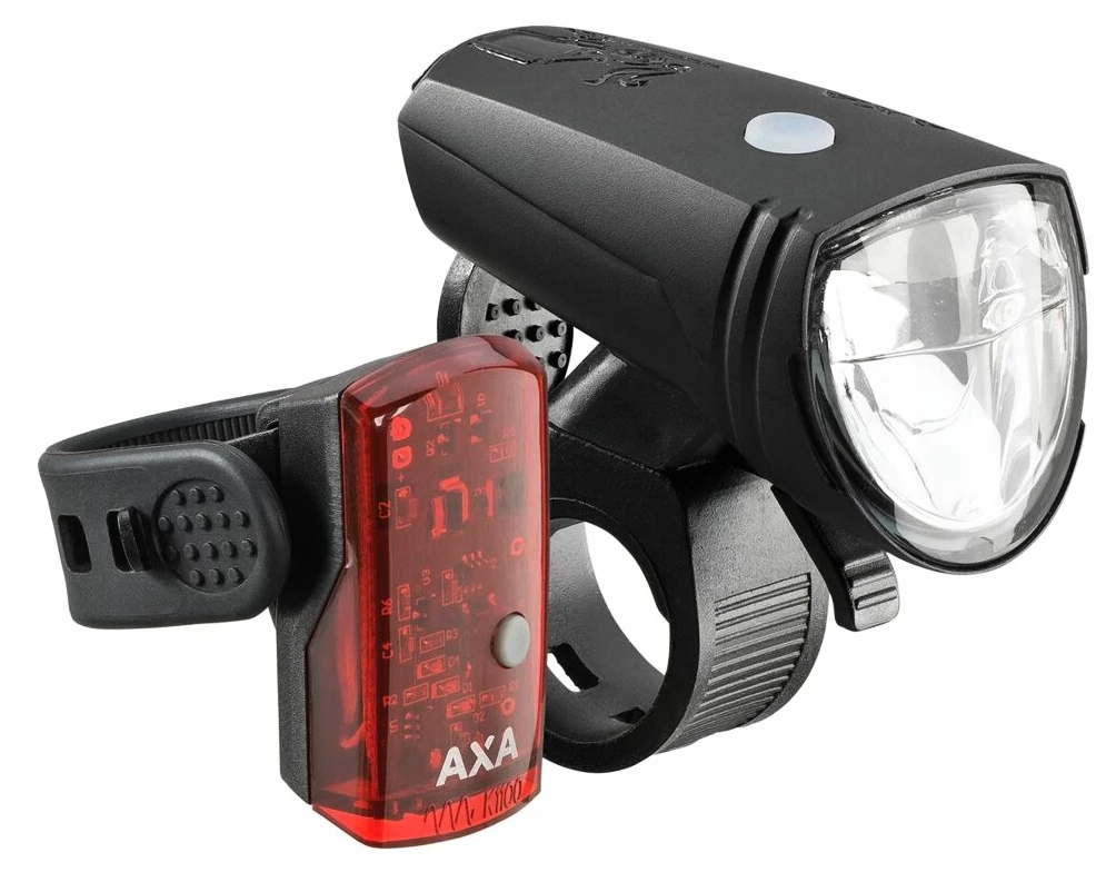 Přední + zadní blikačka AXA  Greenline Set 25 LUX - 1 LED USB