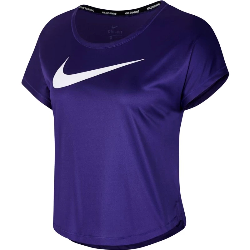 Levně Dámské tričko Nike Swoosh Run Top SS fialové, XS