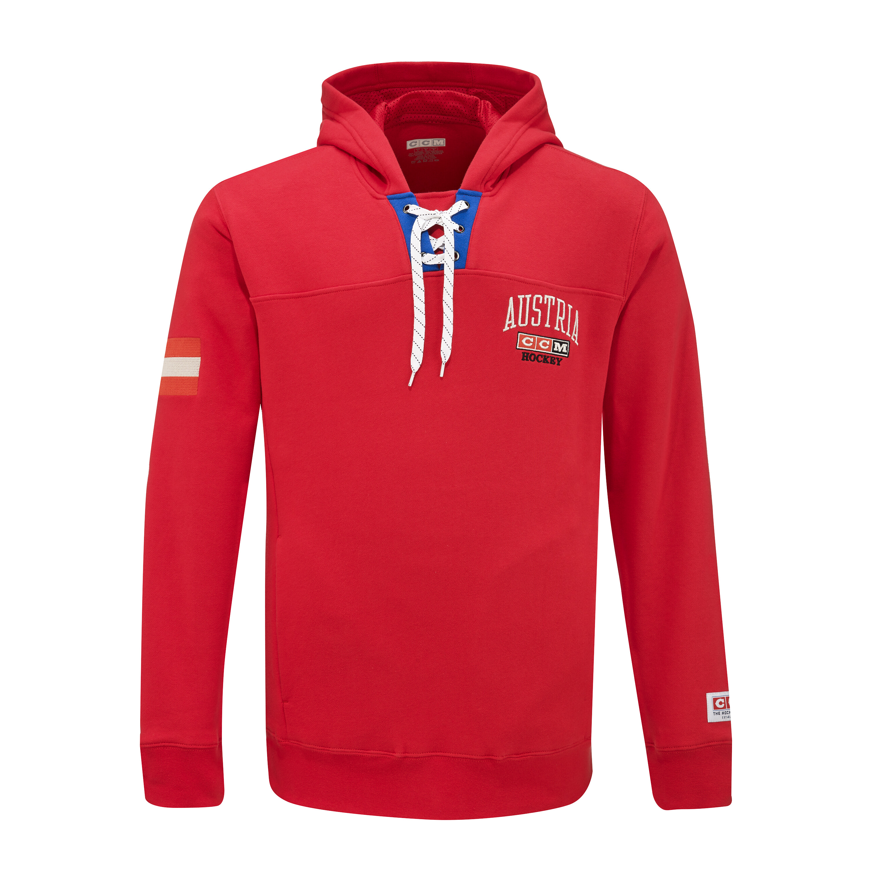 Pánská Mikina CCM  FLAG HOODIE TEAM AUSTRIA Red SR