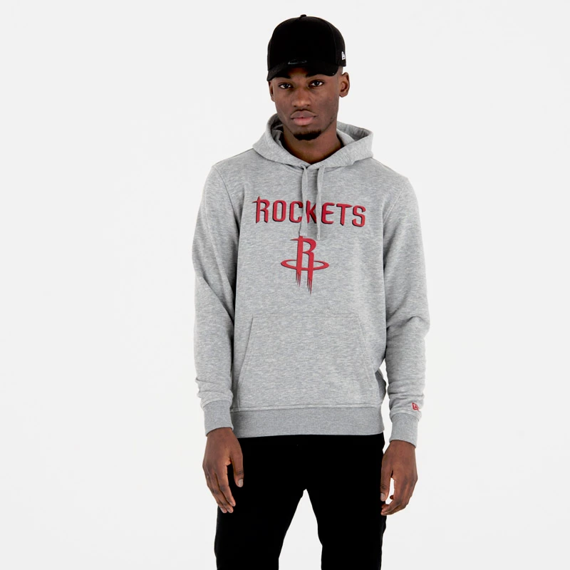 Men's New Era NBA Remaining Teams Hoodie Houston Rockets Light Grey, XL