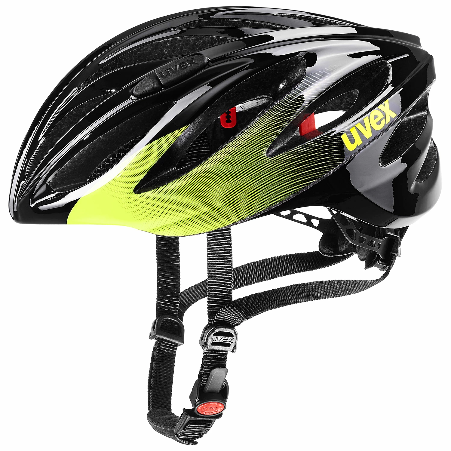 Levně Cyklistická helma Uvex Boss Race černá/limetková, M (55-60 cm)