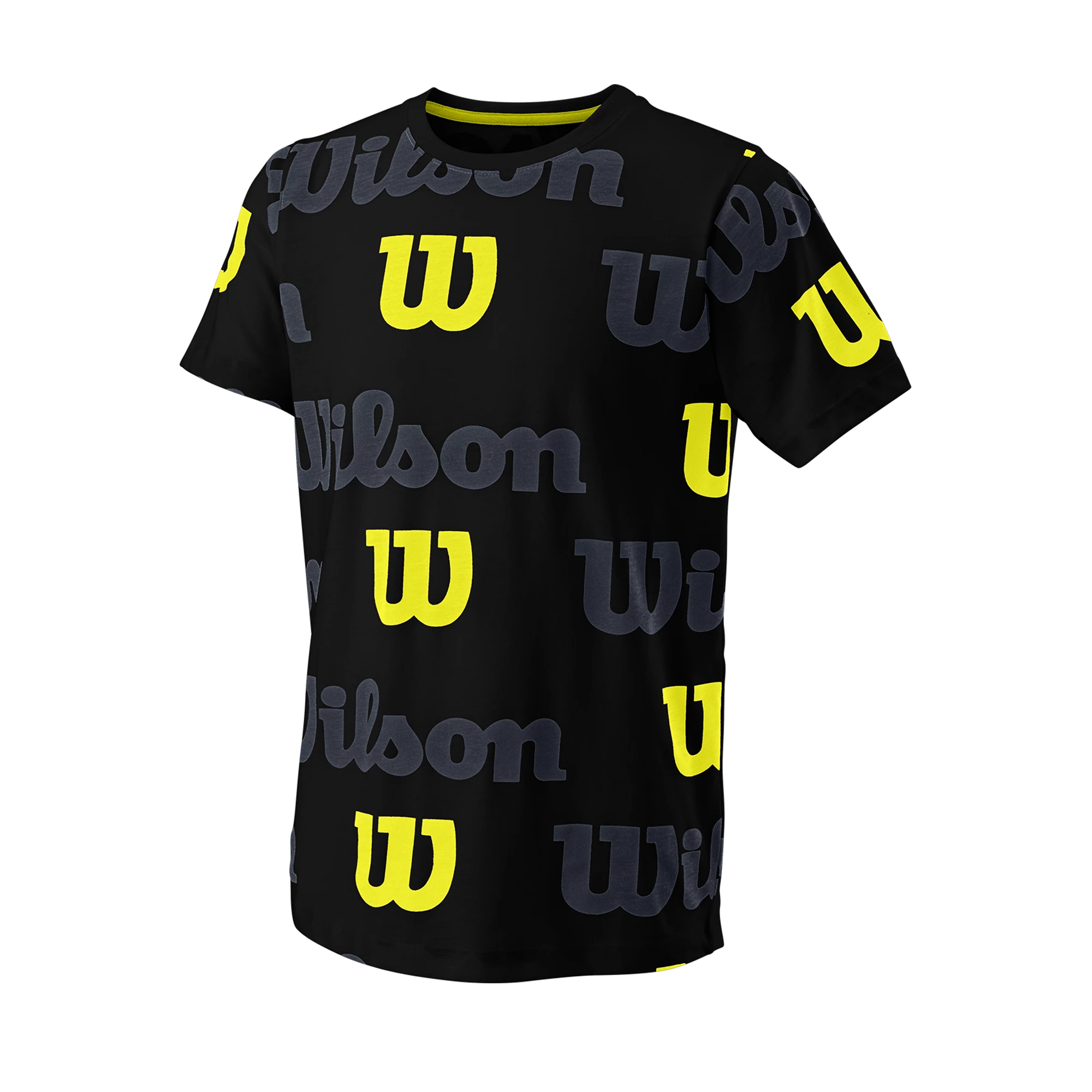 Dětské tričko Wilson  All Over Logo Tech Tee B Black S