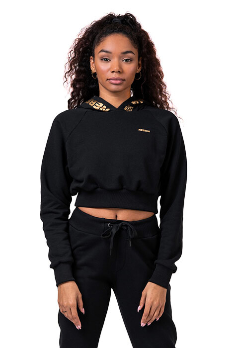 Dámská Mikina Nebbia Intense Golden Crop Hoodie 824 Black XS