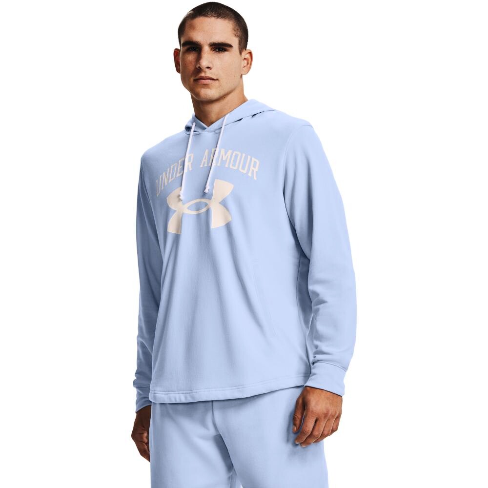 Men's Sweatshirt Under Armour RIVAL TERRY BIG LOGO HD Isotope Blue L