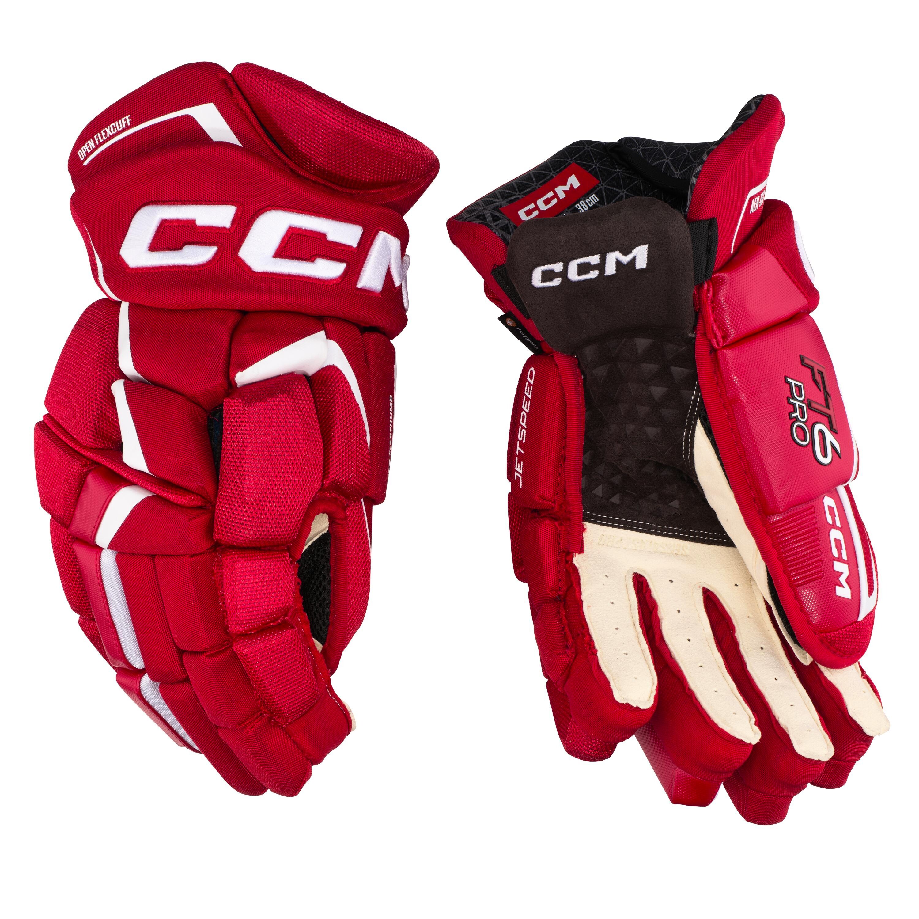 Ice Hockey Gloves CCM JetSpeed FT6 Pro Red/White 14 Inch