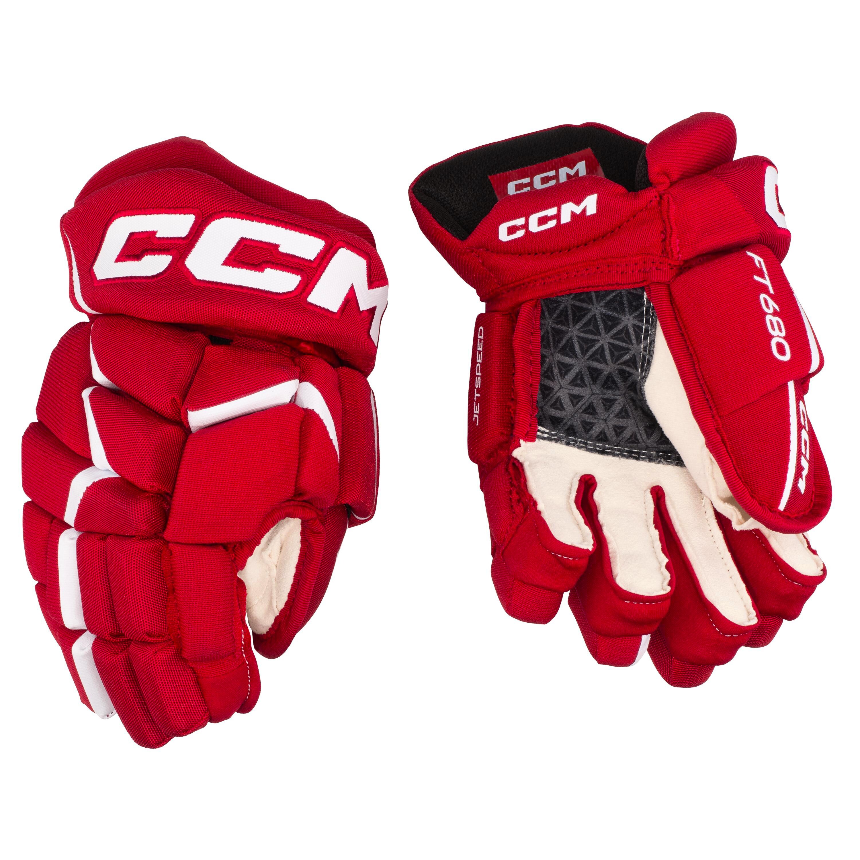 Ice Hockey Gloves CCM JetSpeed FT680 Red/White 13 Inch