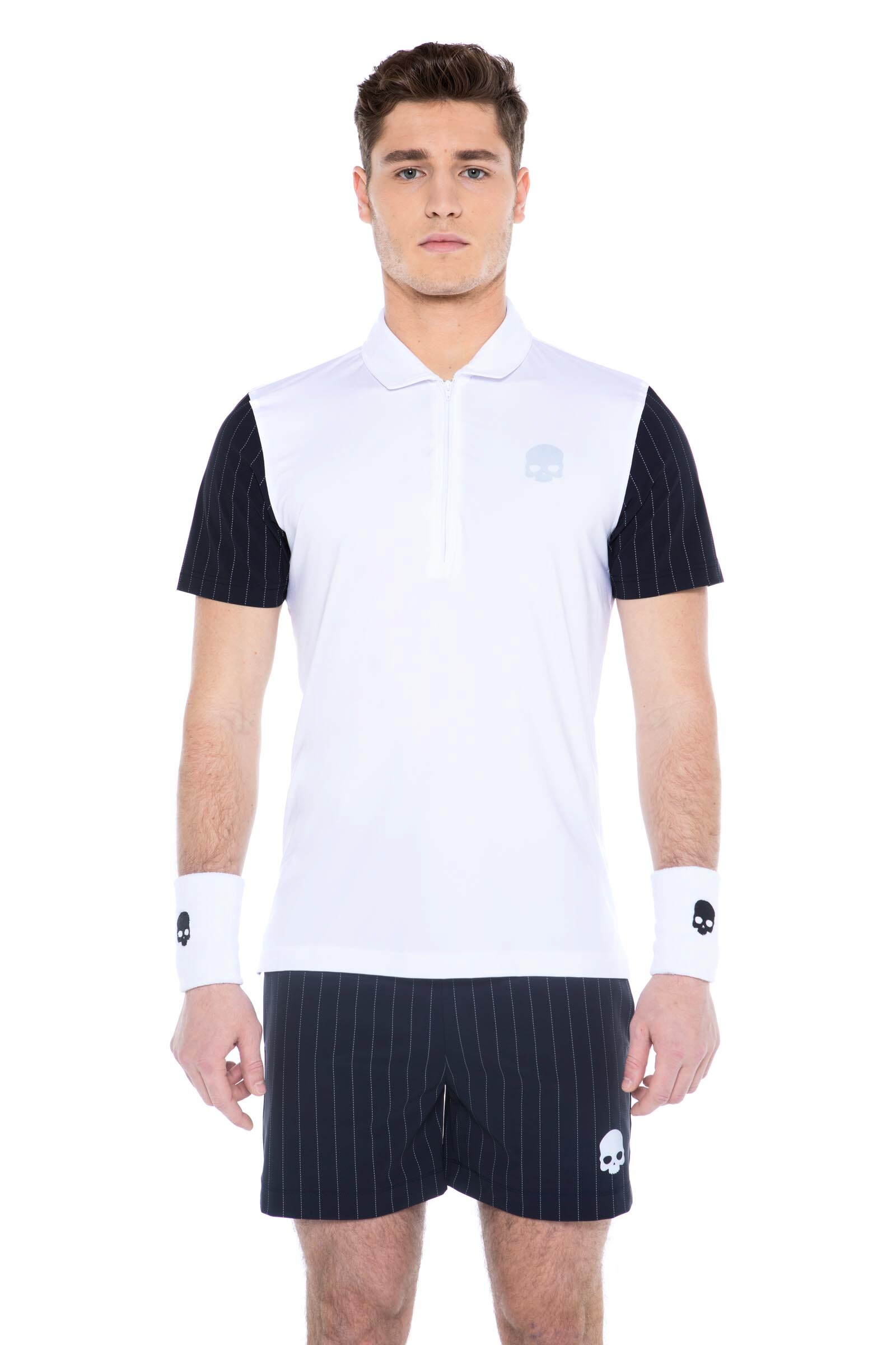 Men's T-Shirt Hydrogen Tech Zipped Polo White/Blue L