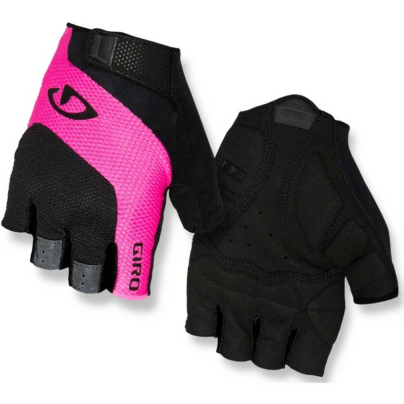 Dámské cyklistické rukavice GIRO Tessa černo-růžové, L