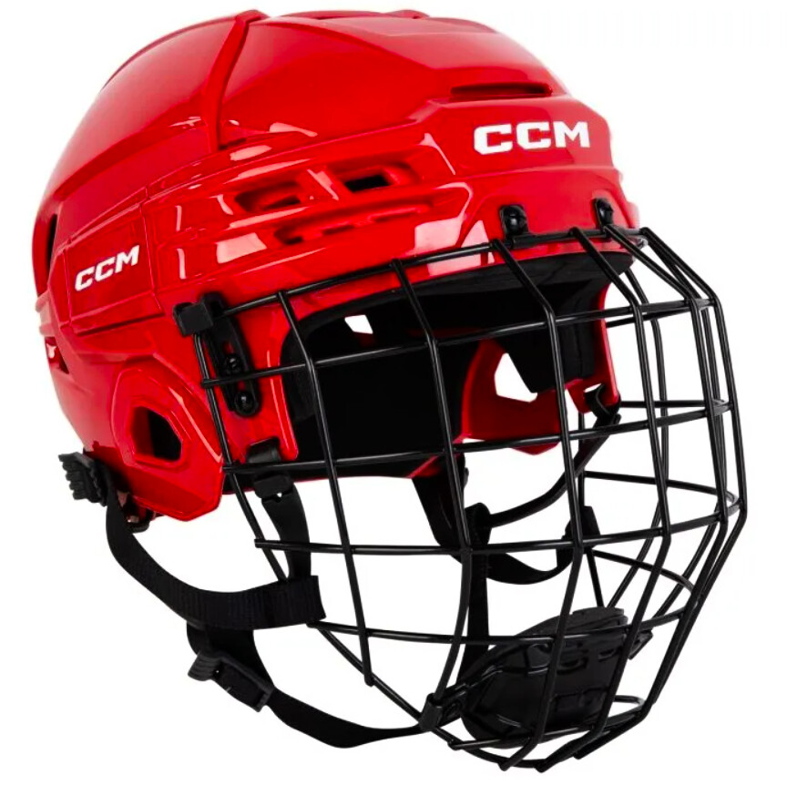 CCM Tacks 70 Red Hockey Helmet Combo