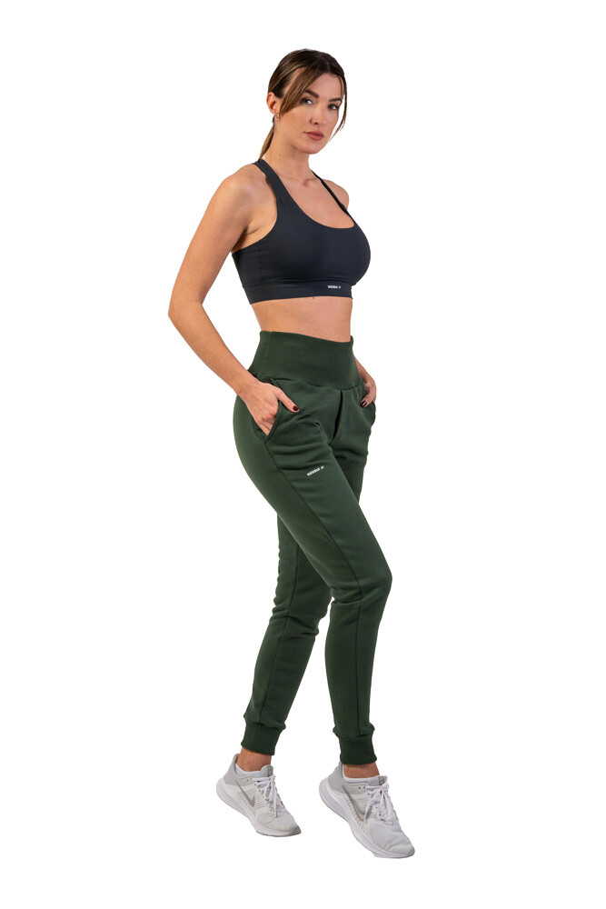 Dámské Tepláky Nebbia  High-Waist Loose Fit Sweatpants Feeling Good 409 Dark Green M