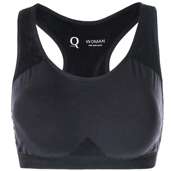 Sportovní podprsenka Endurance Q Rosa Medium Support Seamless Bra Black, 52/54