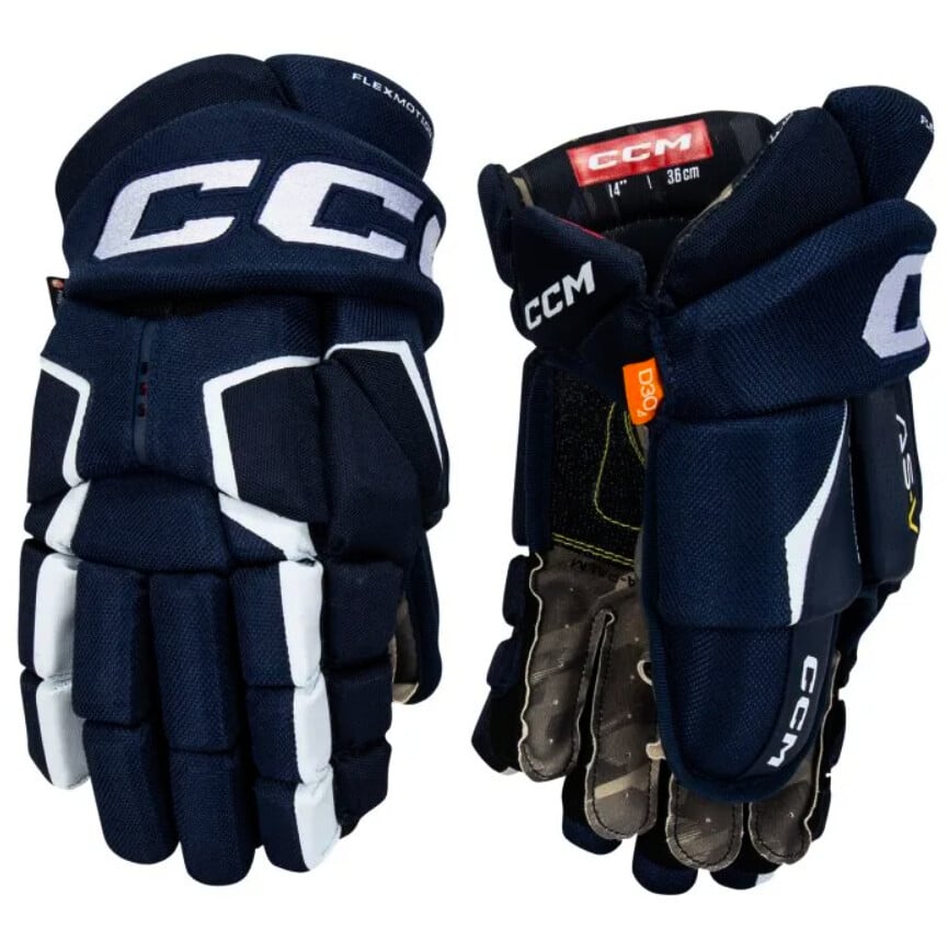 CCM Tacks AS-V navy/white  Hokejové rukavice, Junior