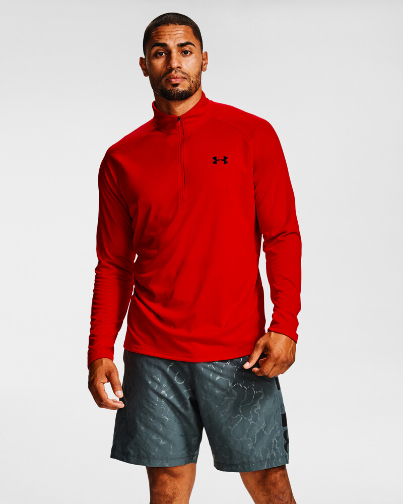 Under Armour Tech 2.0 1/2 Zip-RED T-shirt