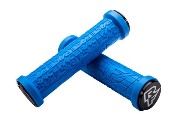 Race Face Grippler handlebar grips, 33mm, Lock On, blue