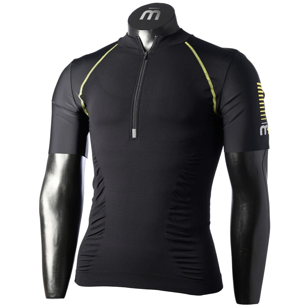 Pánské Tričko Mico M1 Trail Zip Neck Nero