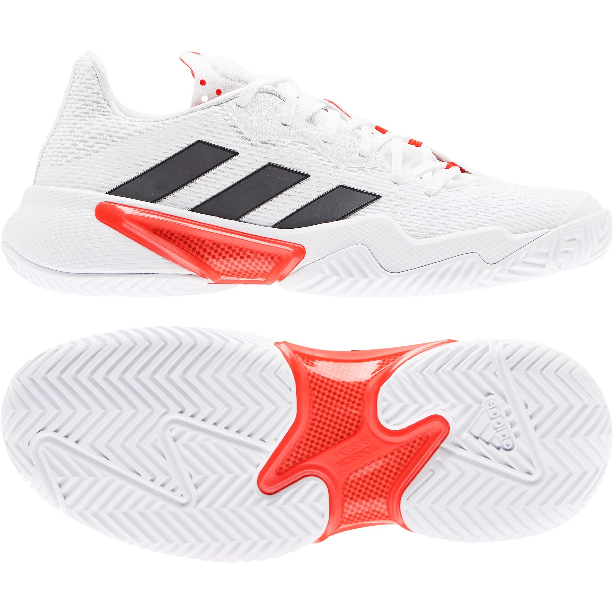 adidas Barricade W White/Black/Red Women's Tennis Shoes EUR 40 2/3