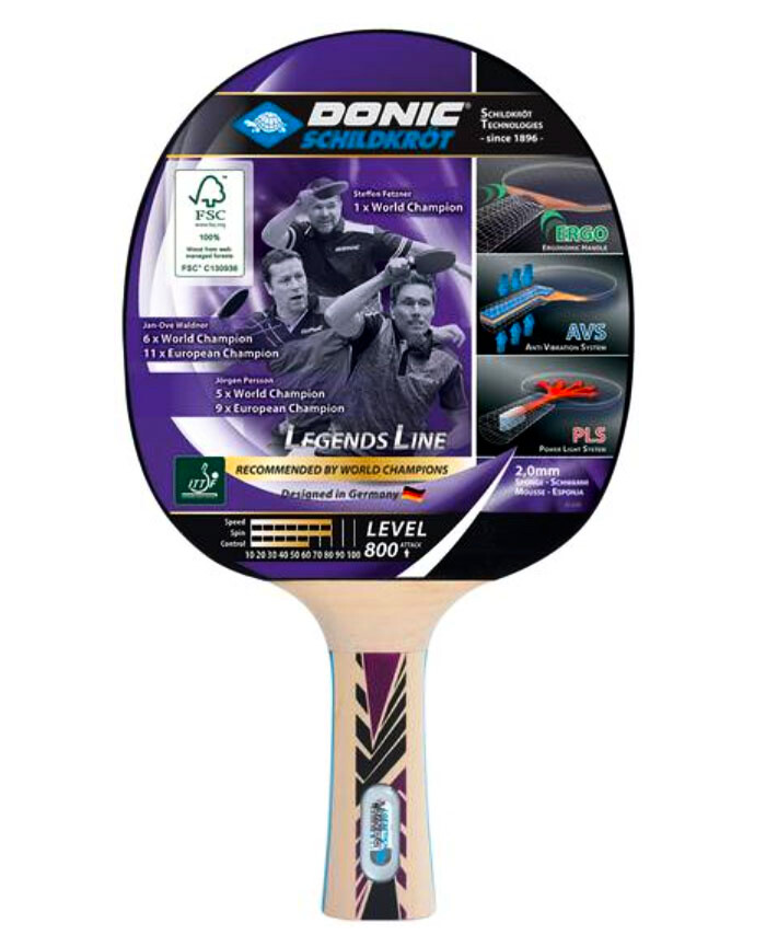 Donic Schildkröt Legends Line 800 Table Tennis Bat.