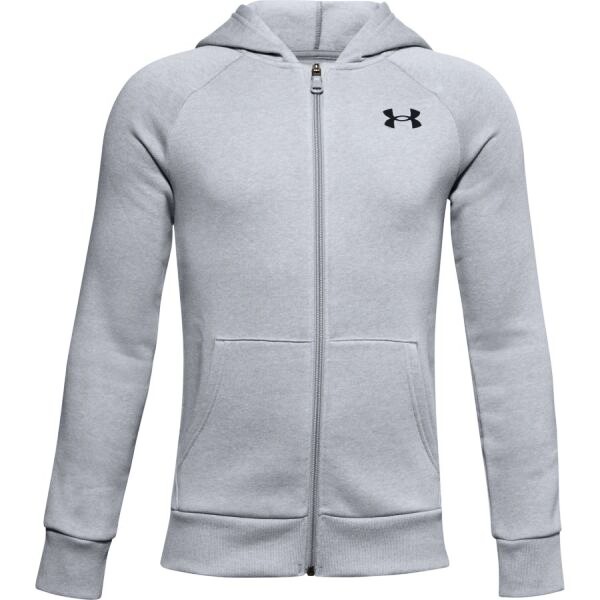 Boys' Sweatshirt Under Armour RIVAL COTTON FZ HOODIE Grey XL