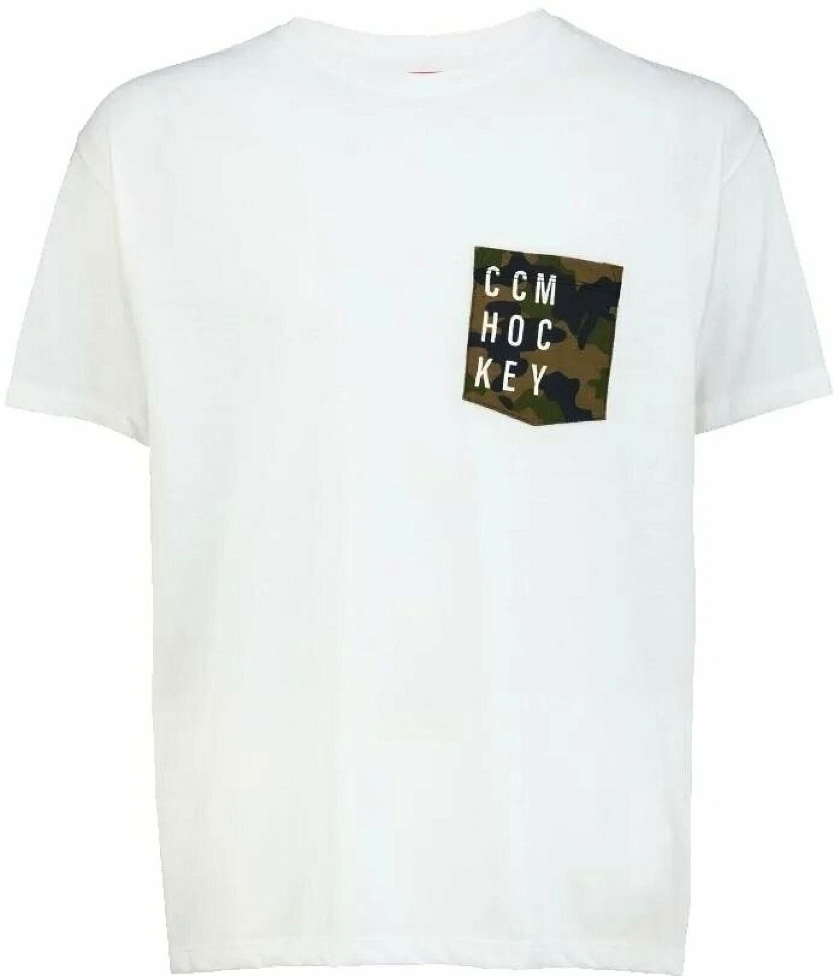 Pánské Tričko CCM  CAMO POCKET S/S TEE White Senior S