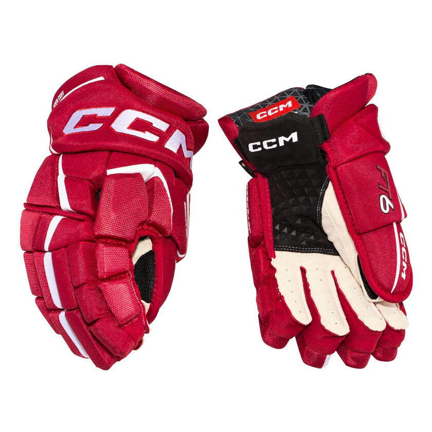 Ice Hockey Gloves CCM JetSpeed FT6 Red/White 10 Inch