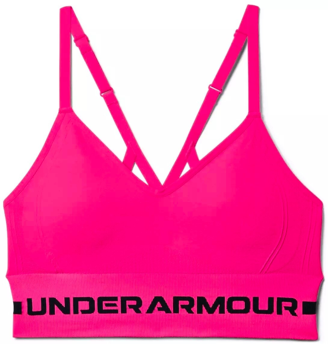 Dámská Podprsenka Under Armour  Seamless Low Long Htr Bra Pink Beta Tint XL