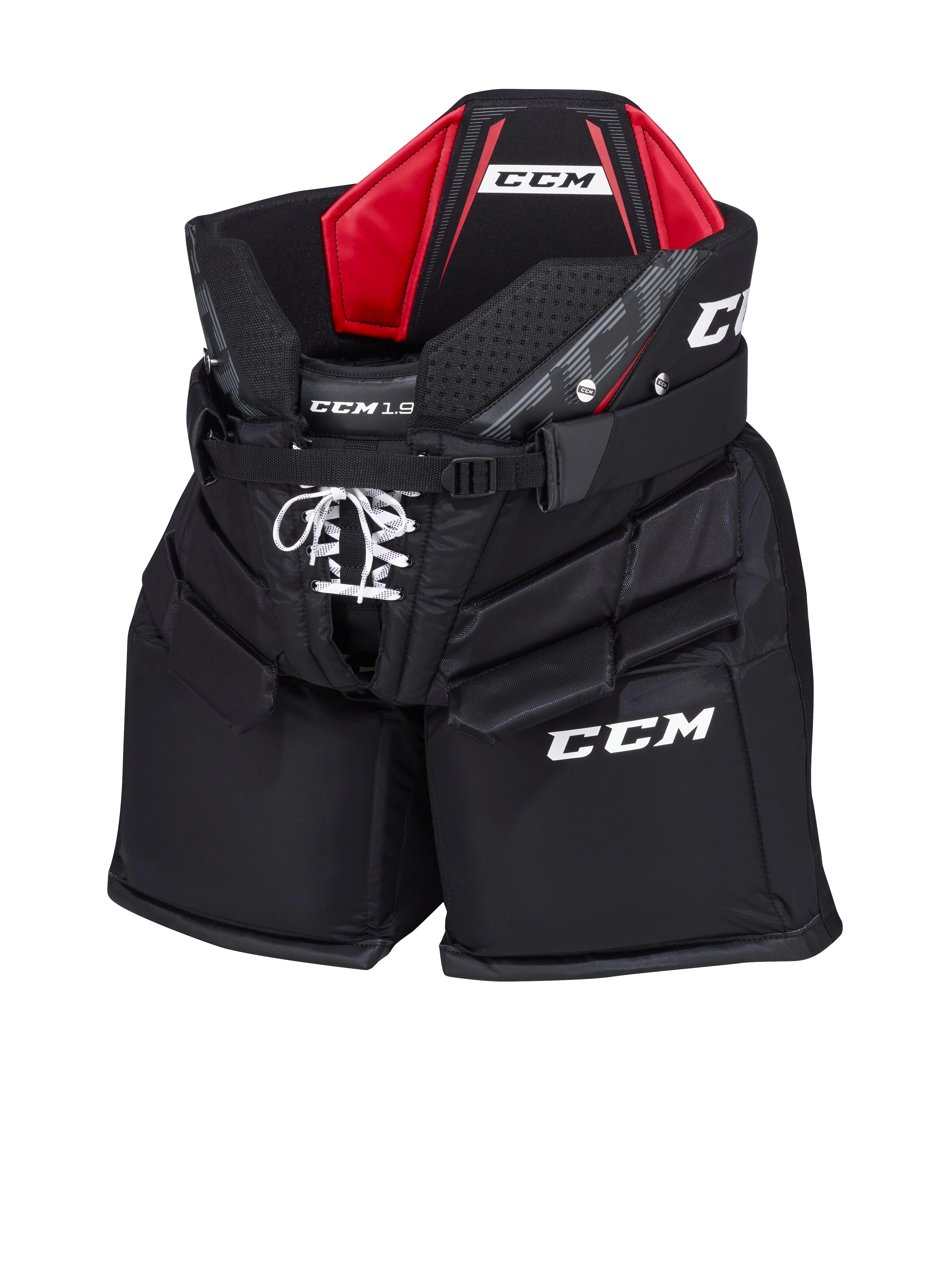 Ice Hockey Goalie Pants CCM 1.9 Black Senior L, Blue