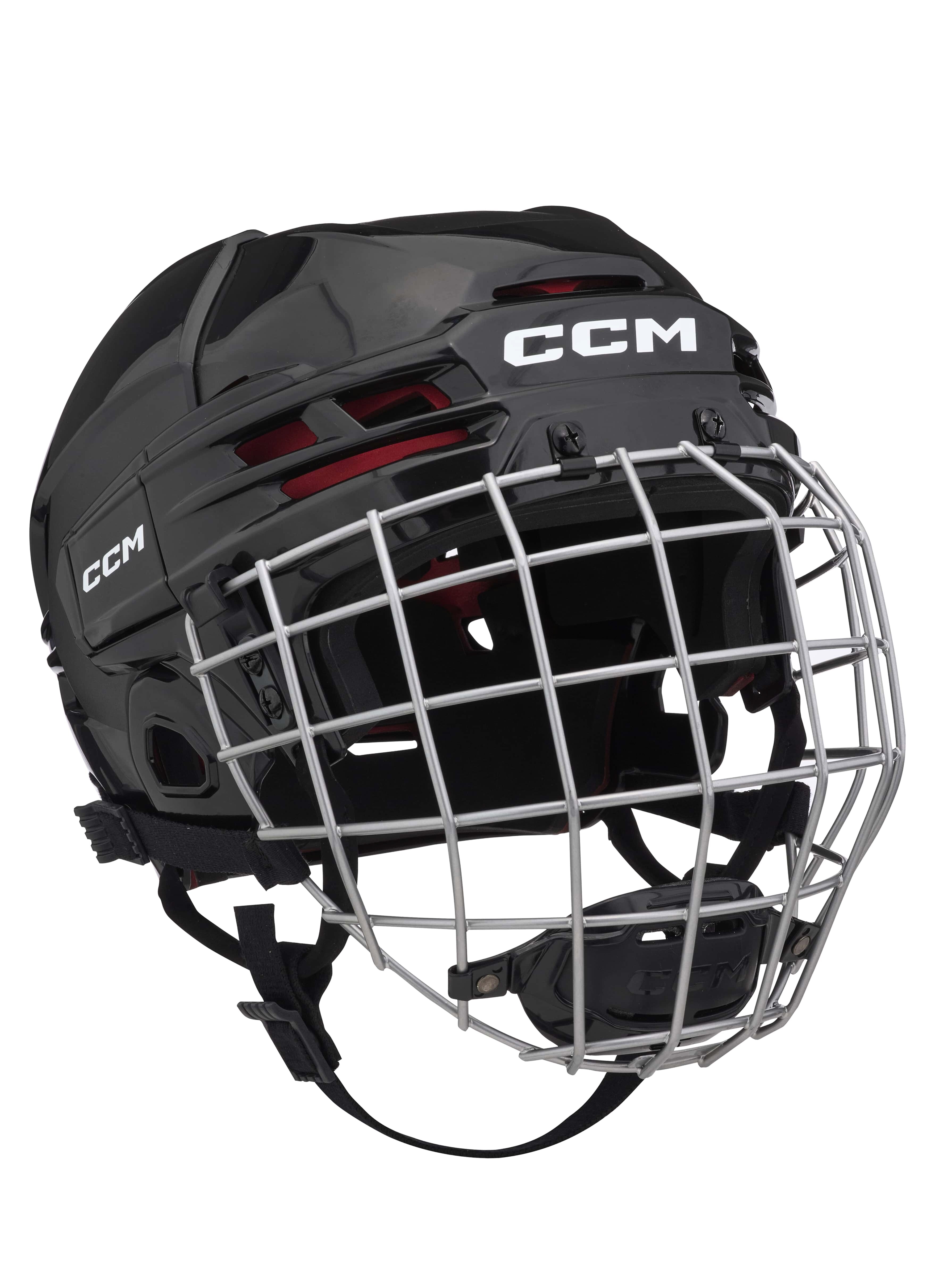 CCM Tacks 70 Black Hockey Helmet Combo